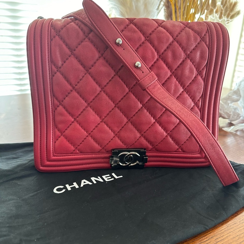 Gorgeous red Chanel Boy bag for Mikey